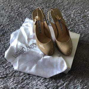 Luciano Padovan Nude Slingback Pumps